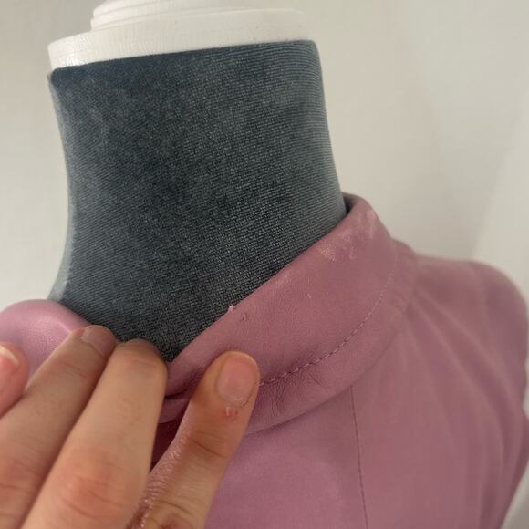 90 Y2K blazer- leathered - light dusty pink- rose- missing size tag- some spots2 - Picture 9 of 16